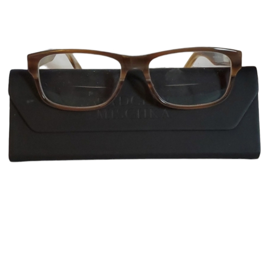 Badgley Mischka Hard Case Calvin Klein Collection Tortoise Shell Glasses WOMEN'S